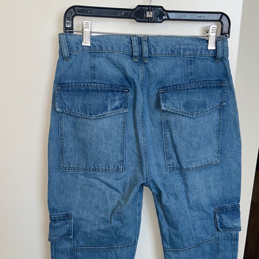 Frame Denim Light Blue Wide-Leg Cargo Jeans - Picture 2 of 5
